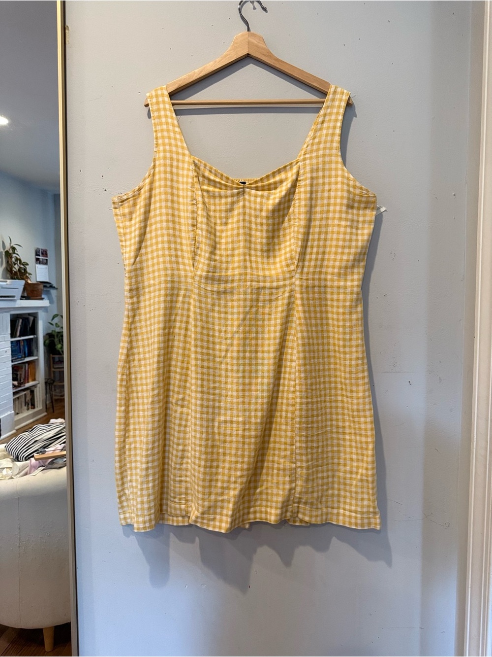 Gingham Dress Custom Tailored Designed in yellow NWOT *read description**XL-XXL